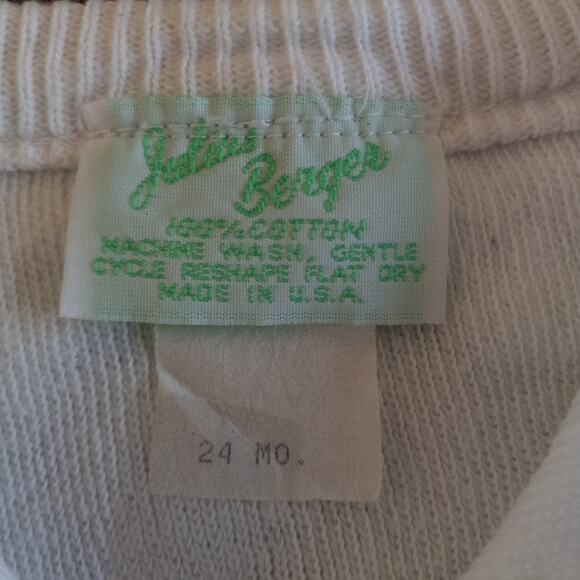 Infant Girl's JULIUS BERGER White 100% Cotton Cardigan Sweater Size 24 Months - Picture 5 of 5